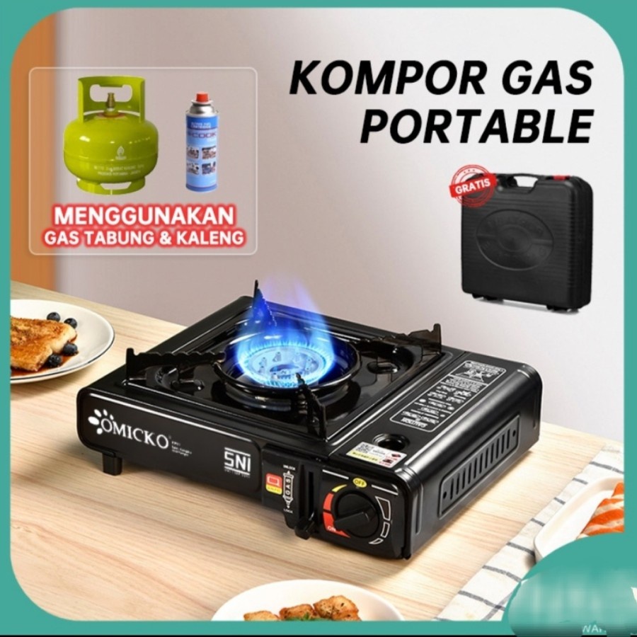 Kompor Portable Mini 2in1 Kompor Portable Myvo / Omicko Portabel Omiko Tungku Gas 2 In 1 Camping Piknik + Koper
