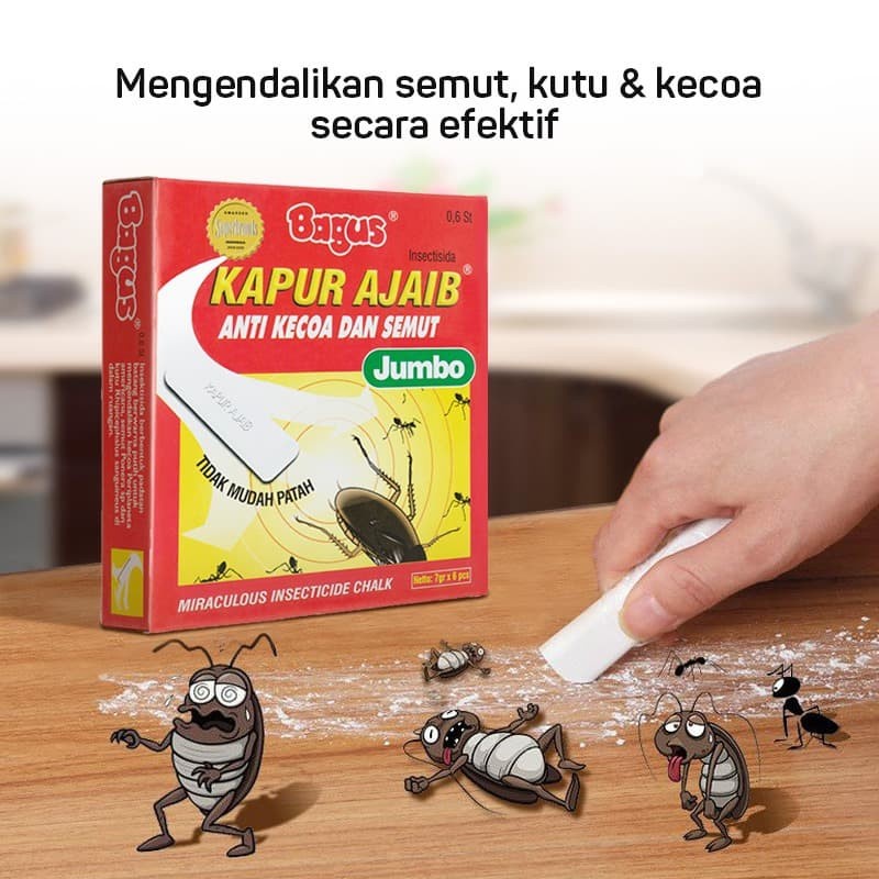 Bagus Kapur Ajaib 6's Jumbo Anti Semut dan Kecoa Basmi Semut dan Kecoa