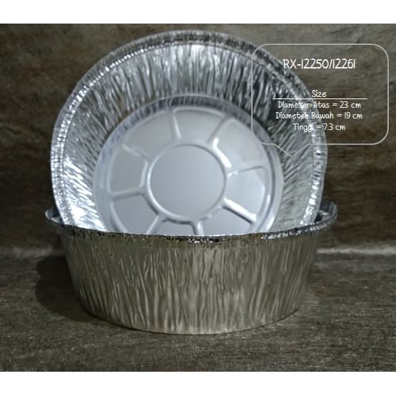 ALUMINIUM BULAT RX-12261- WADAH ALUMINUM FOIL BULAT RX12261 - ISI 125 PCS