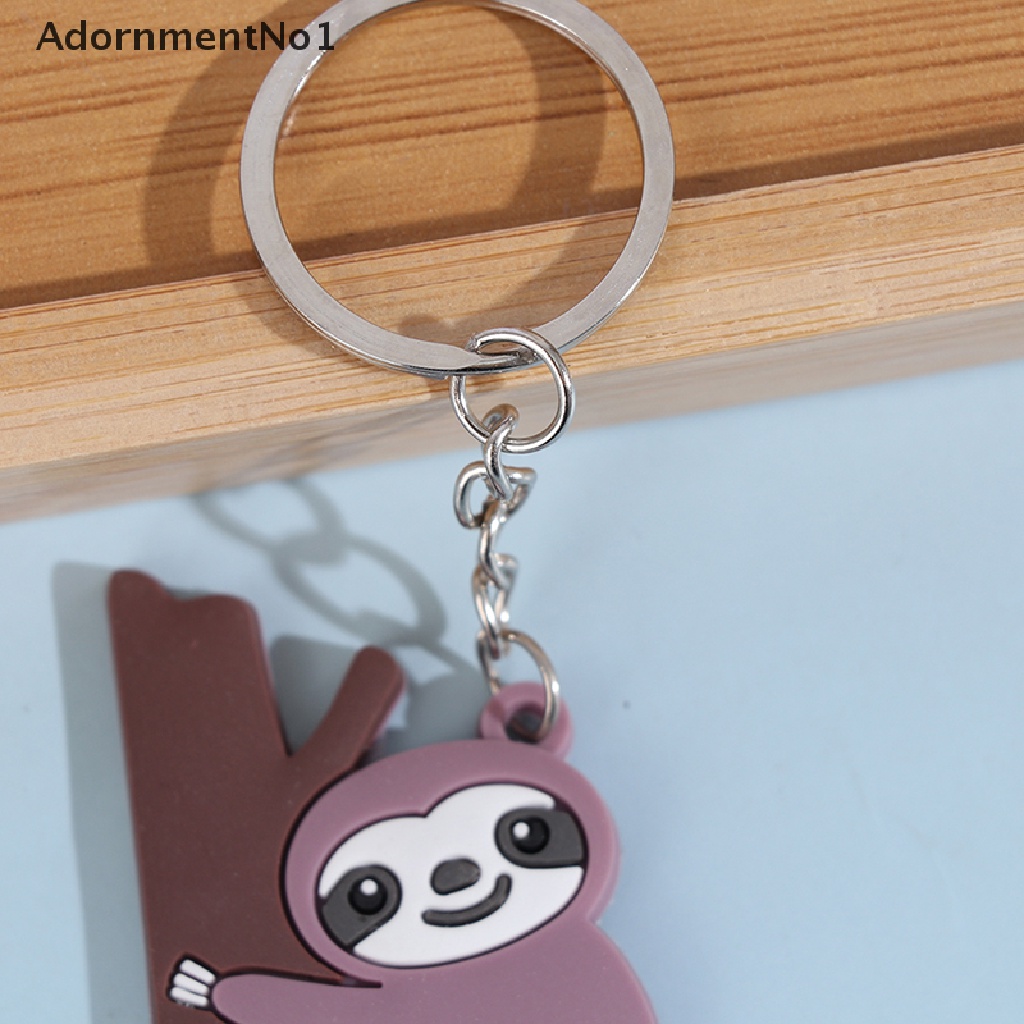 (AdornmentNo1) Gantungan Kunci Bentuk Sloth Bahan PVC Untuk Dekorasi Tas / Handphone