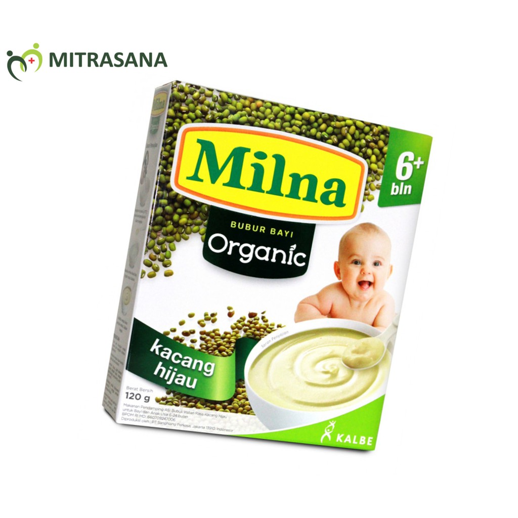 Milna Bubur Organik 6 Bln Kacang Hijau 120gr