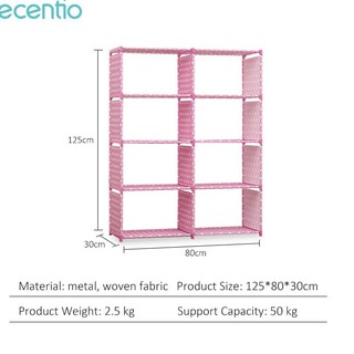 Ecentio Rak  serbaguna kain 5 tingkat 8 susun rak  buku  