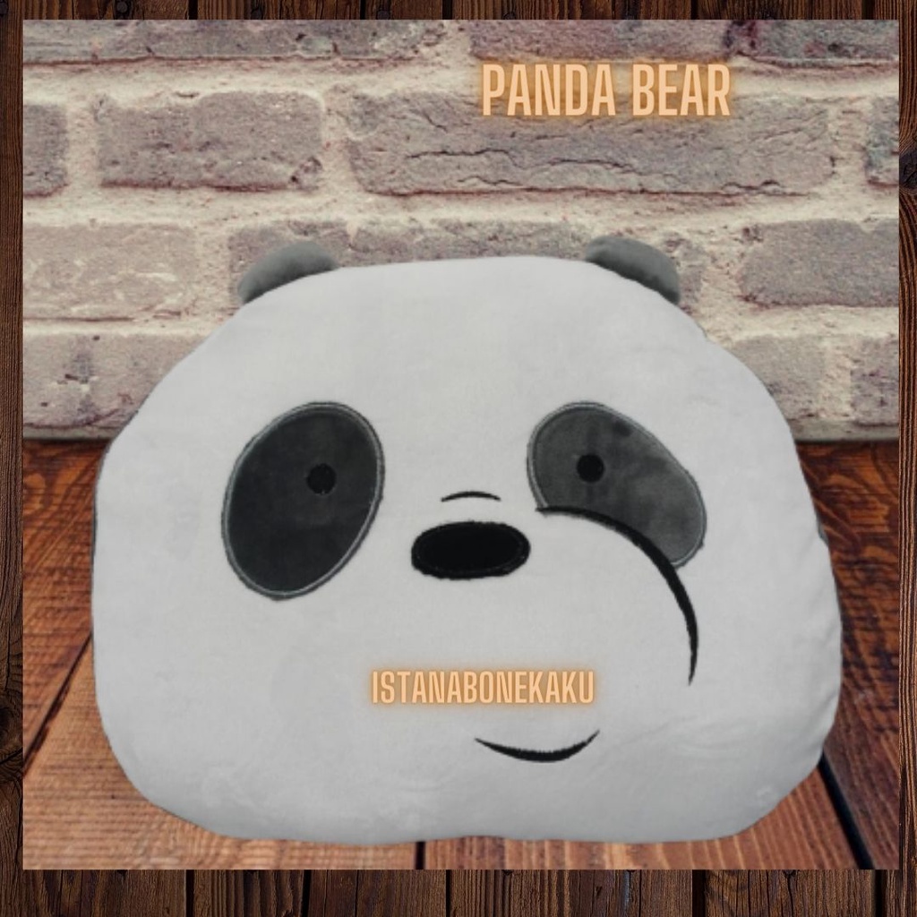 Boneka Bantal We Bare Bears Panda Beruang Kualitas Bahan Halus Lembut Banget