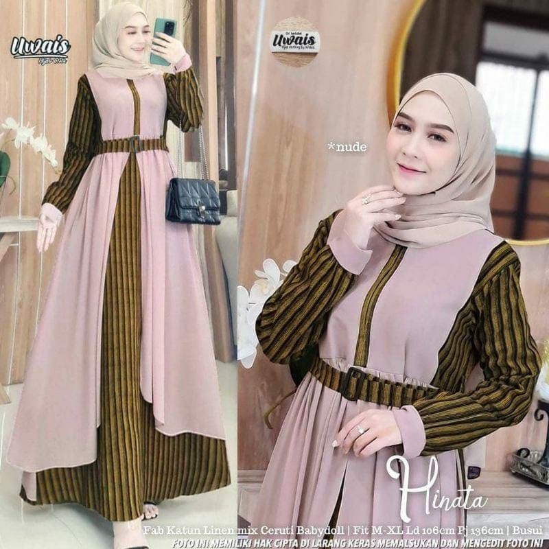 FASHION MUSLIM PAKAIAN WANITA GAMIS MAXY HINATA MAXY KEKINIAN TERLARIS