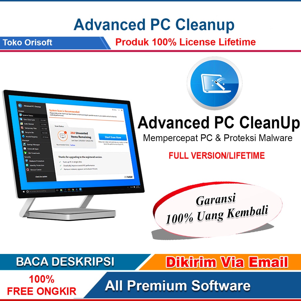 Advanced PC Cleanup Malware Protection &amp; PC Cleaner License Lifetime Full Version