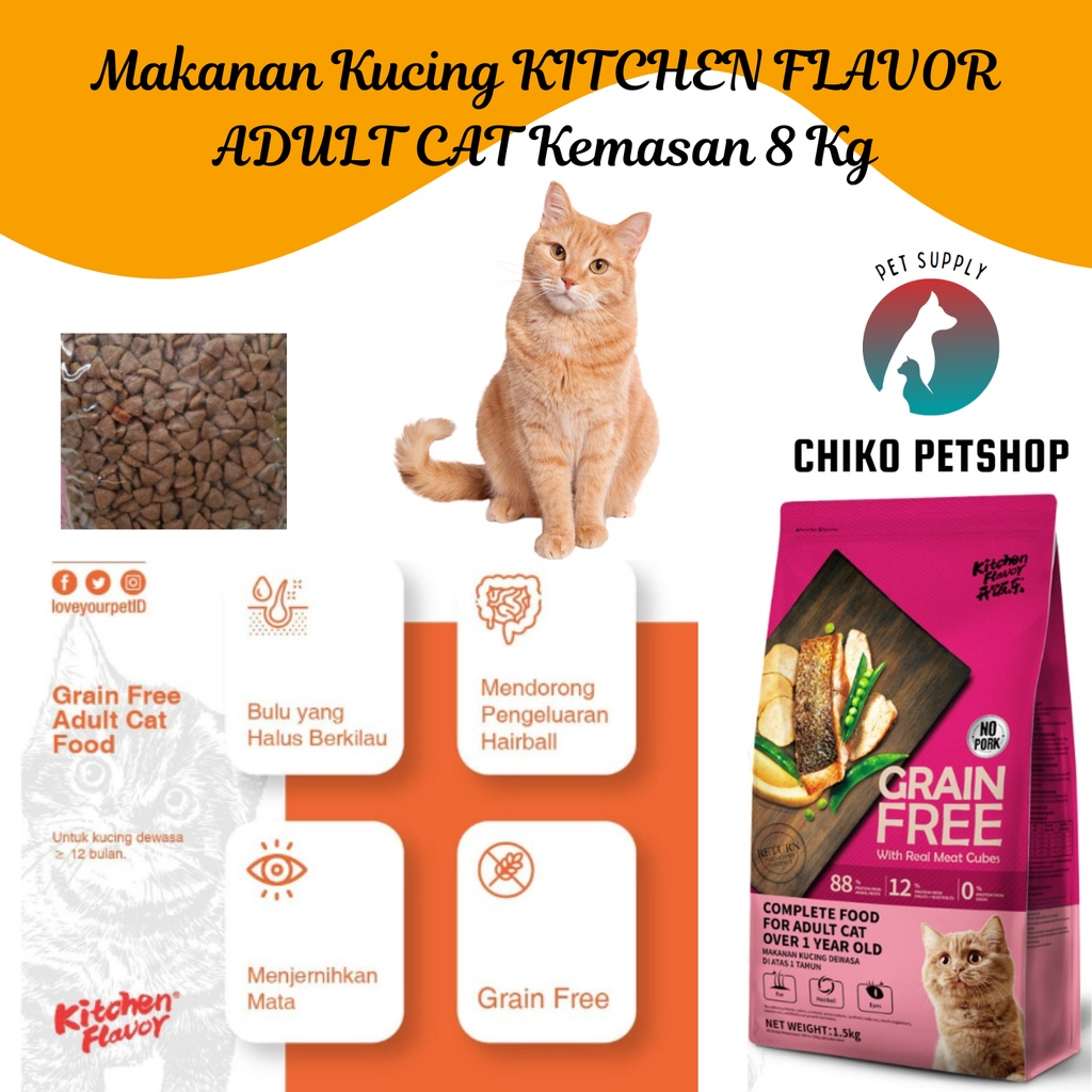 Makanan Kucing KITCHEN FLAVOR ADULT Freshpack 8 Kg | KF ADULT 8Kg - EXPEDISI