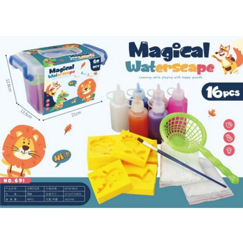 Mainan Edukasi Anak Magical Waterscape 16Pcs Jeli Ajaib BRO 1550