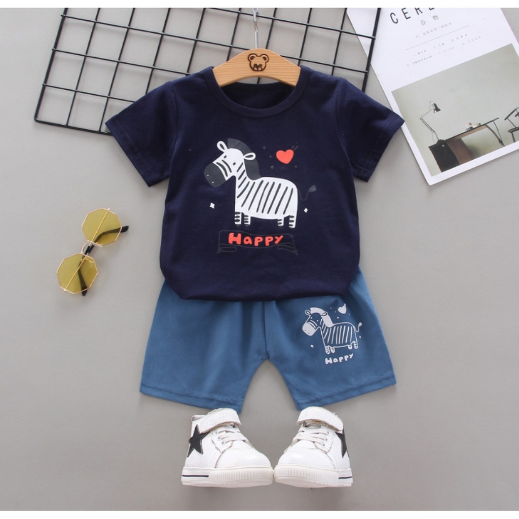 Setelan anak laki laki set 2 pcs Baju anak 1-4 Tahun Setelan anak laki-Baju anak laki laki zebra MB