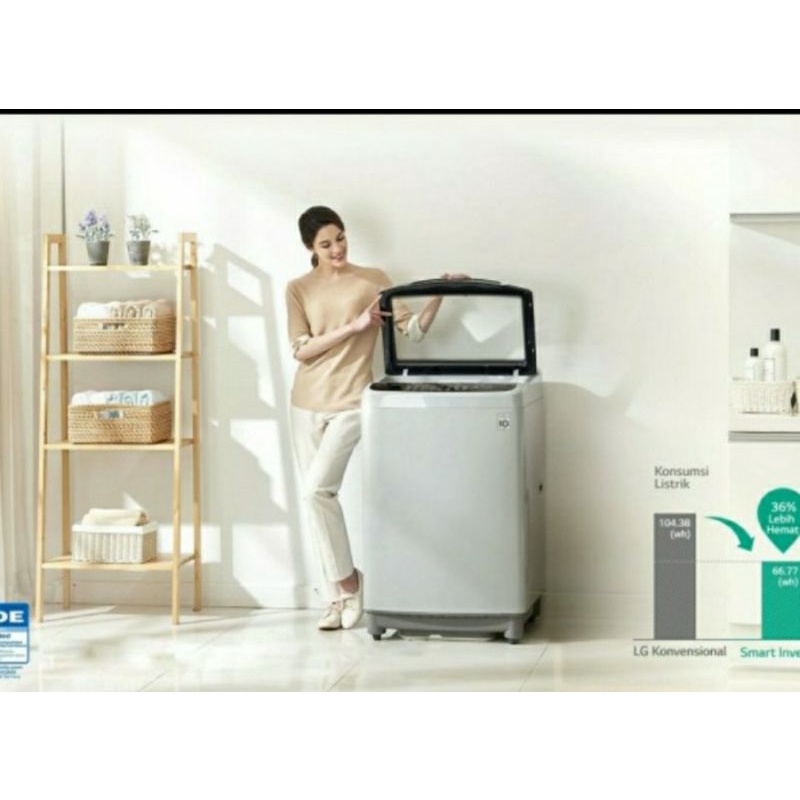 T-2108VSPCK Mesin Cuci LG Inverter 1 Tabung Otomatis 8Kg
