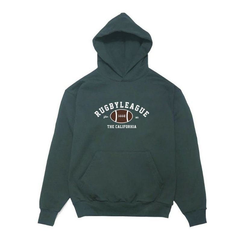 RUGBY LEAGUE SWEATER HOODIE UNISEX FLEECE TEBAL TERBARU'