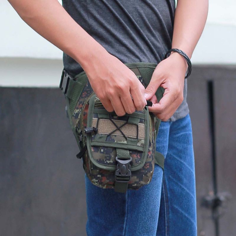 ARG Tas Selempang Pria Sling Bag Army Tactical Waist Bag Dada Cowok Loreng Hp Kecil Paha Pinggang