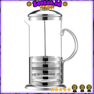 Duolvqi French Press Coffee Maker Pot Stripe Pattern - KG72I - Silver