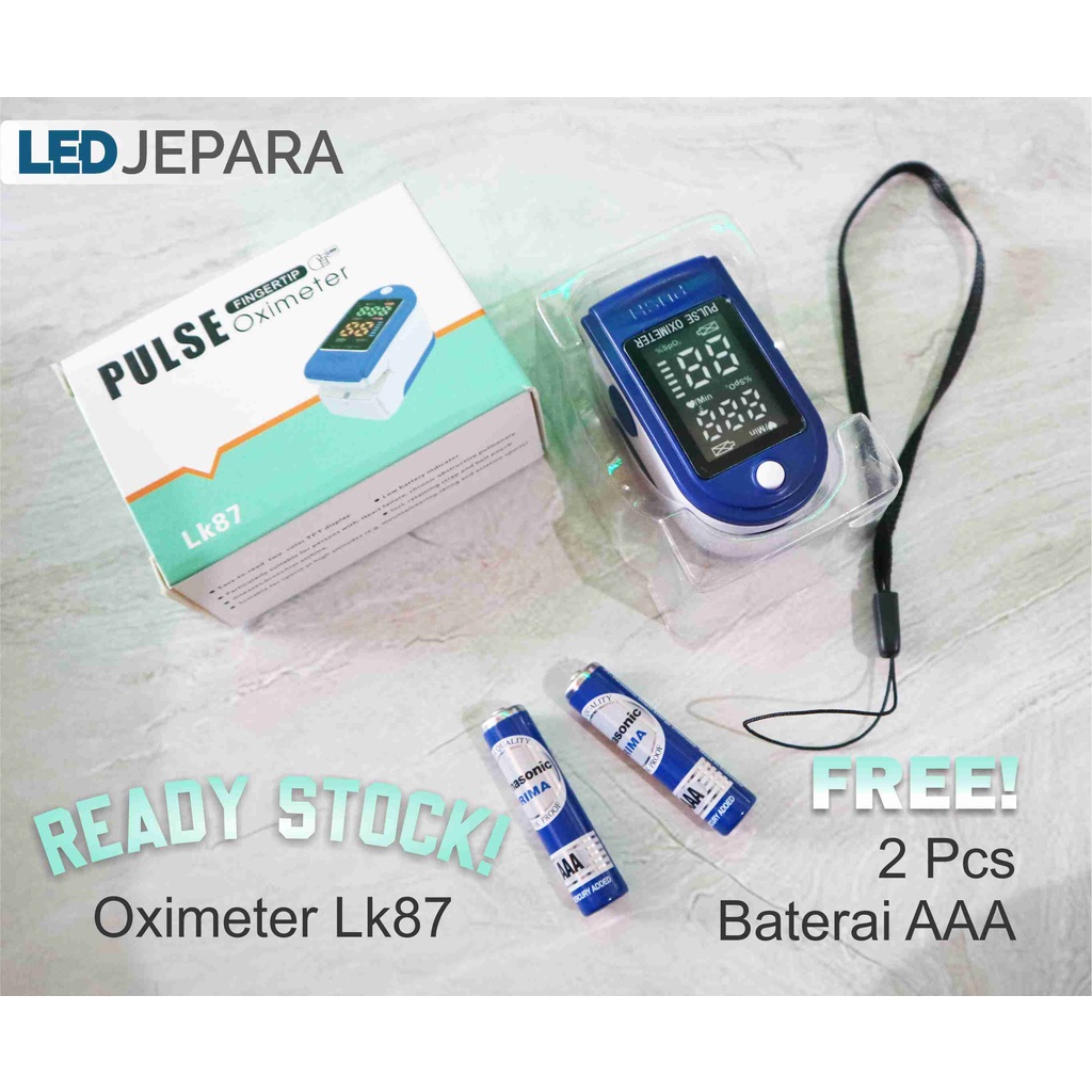 Oximeter LK87 Dengan Baterai Oxymeter 4 warna Fingertip Pulse Ukur Kadar Oksigen Detak Jantung