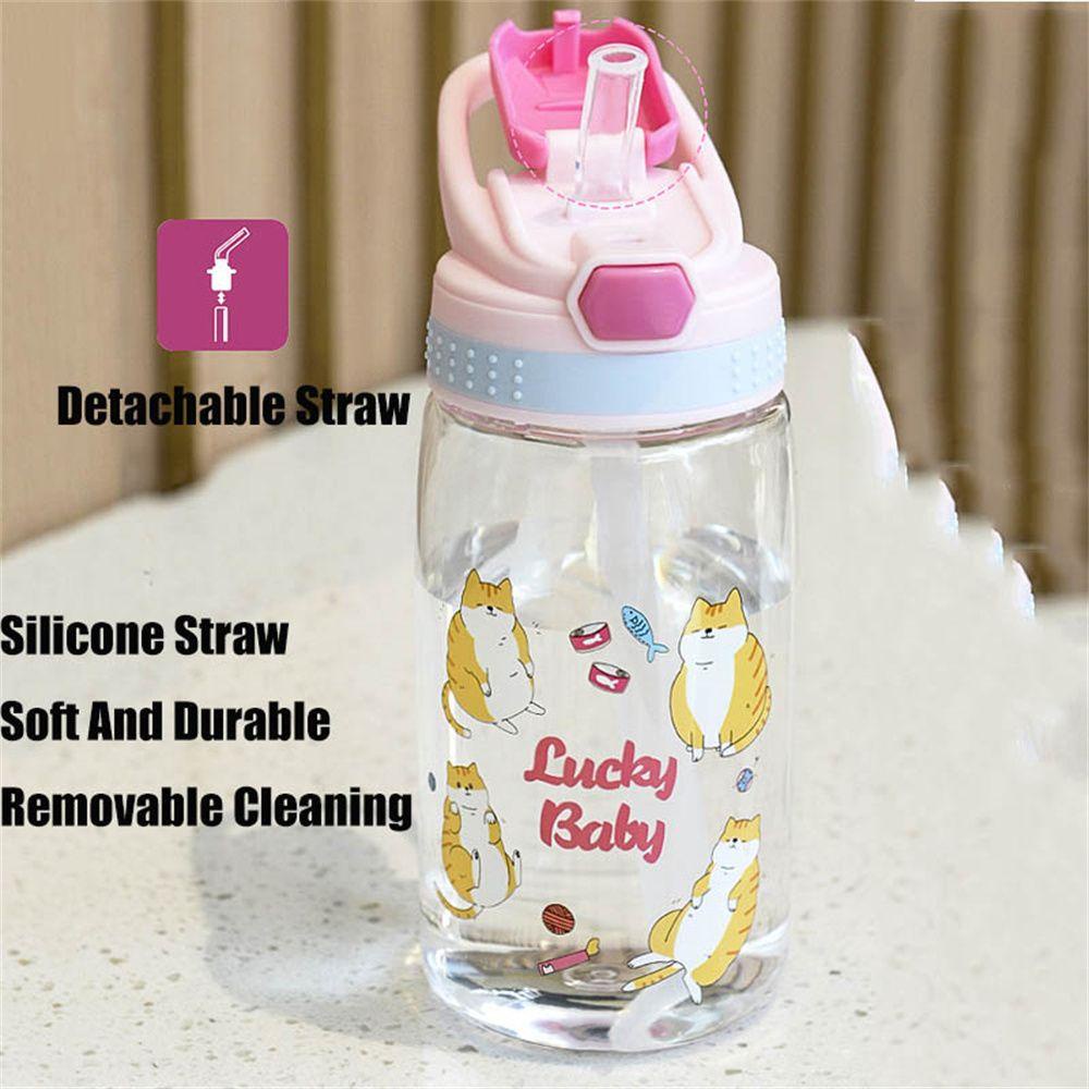 Suyo Botol Minum Portable Bahan Plastik Motif Kartun Dengan Sedotan Untuk Anak Tk