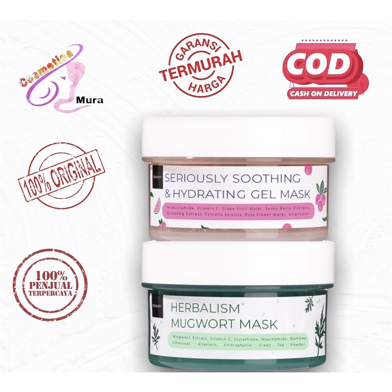 scarlett masker ~ scarlett herbalism mugwort mask ~ scarlett seriously soothing &amp; hydration gel mask 100 gr