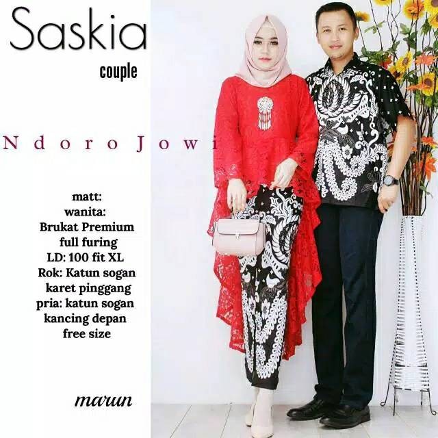 CUCI GUDANG - COUPLE SASKIA PINGUIN BARINA BROKAT | COUPLE BATIK SET ANDARA PINGUIN BARINA GURITA BROKAT MODERN CEWEK LENGAN PANJANG | BAJU SARIMBIT PASANGAN PRIA WANITA ADA JUMBO