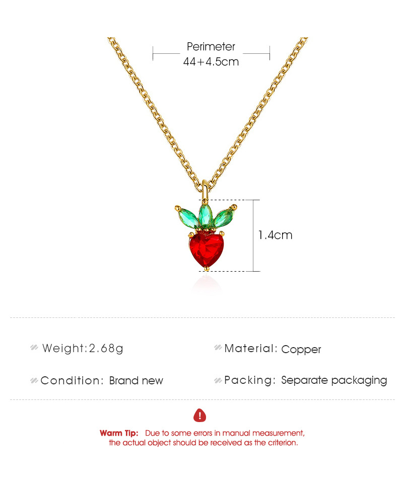 Kalung Strawberry Lucu Fashion Korea Rantai Klavikula Wanita Pendek Manis Asesoris Busana Siswa / Perempuan Sederhana