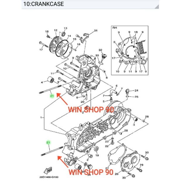 BAUT STUT STUD CYLINDER HEAD BAUT HEAD BAUT TUSUK SATE MIO FINO NUOVO SOUL ORIGINAL 5MX-E1391-00