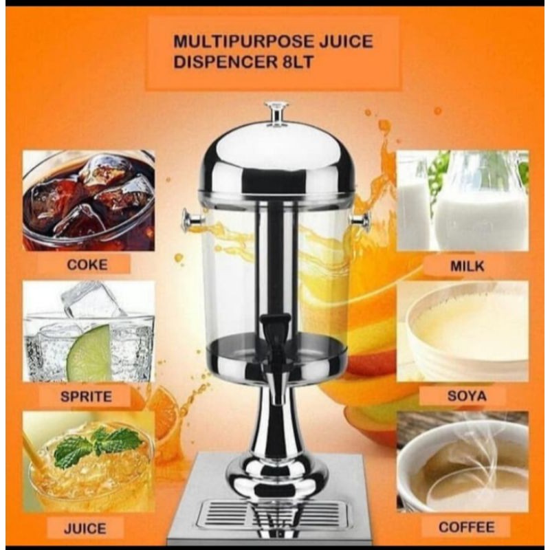 juice dispenser stainless 8 Liter - hotel juicer - water drink jar tow
