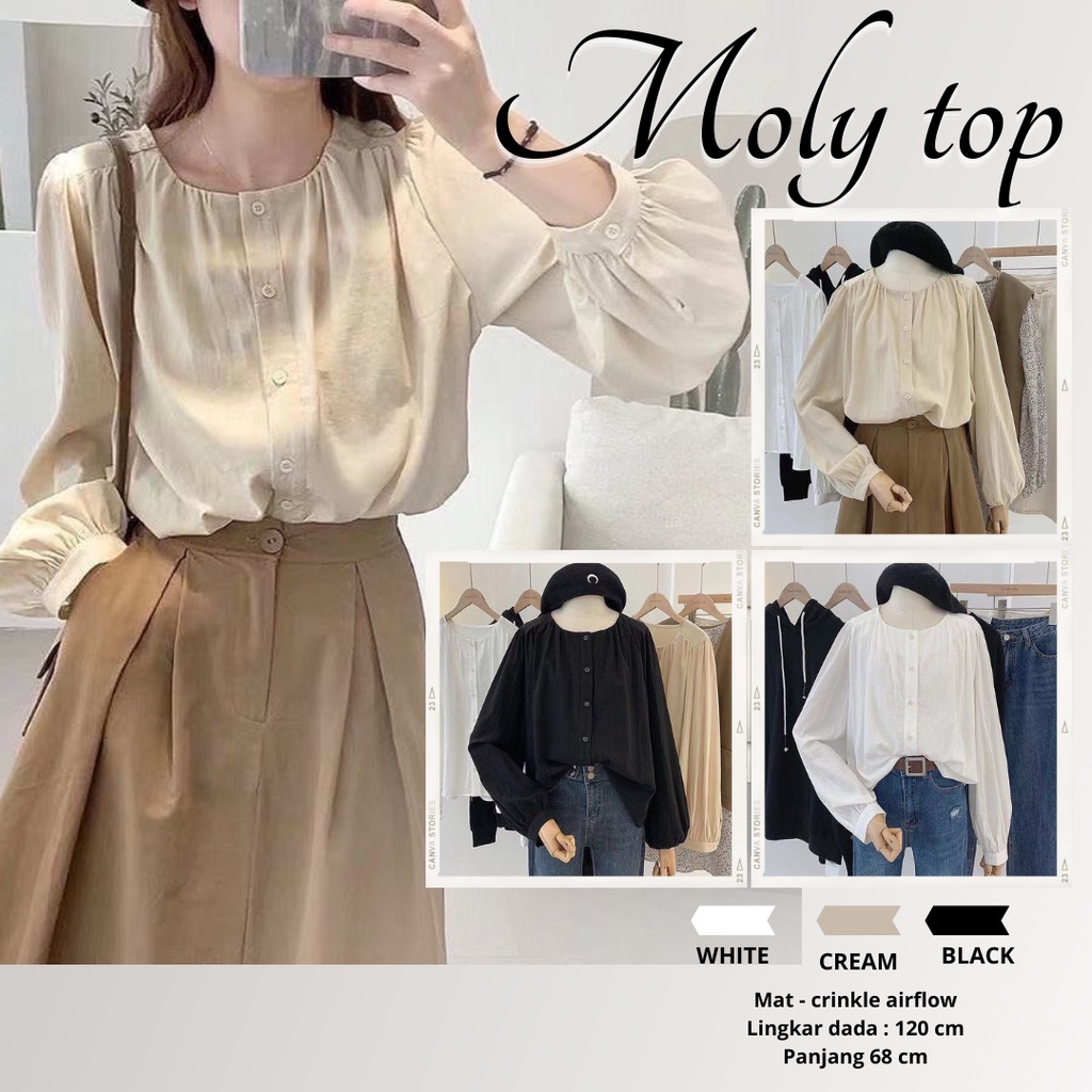 ATASAN WANITA / MOLLY TOP / BLOUSE KOREAN STYLE