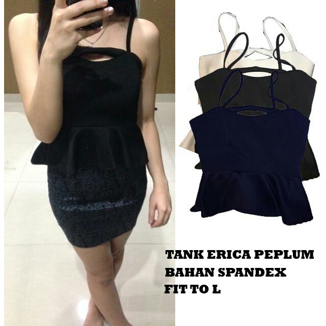 Tank TOP Wanita Atasan blouse hem blus perempuan Putih maroon navy