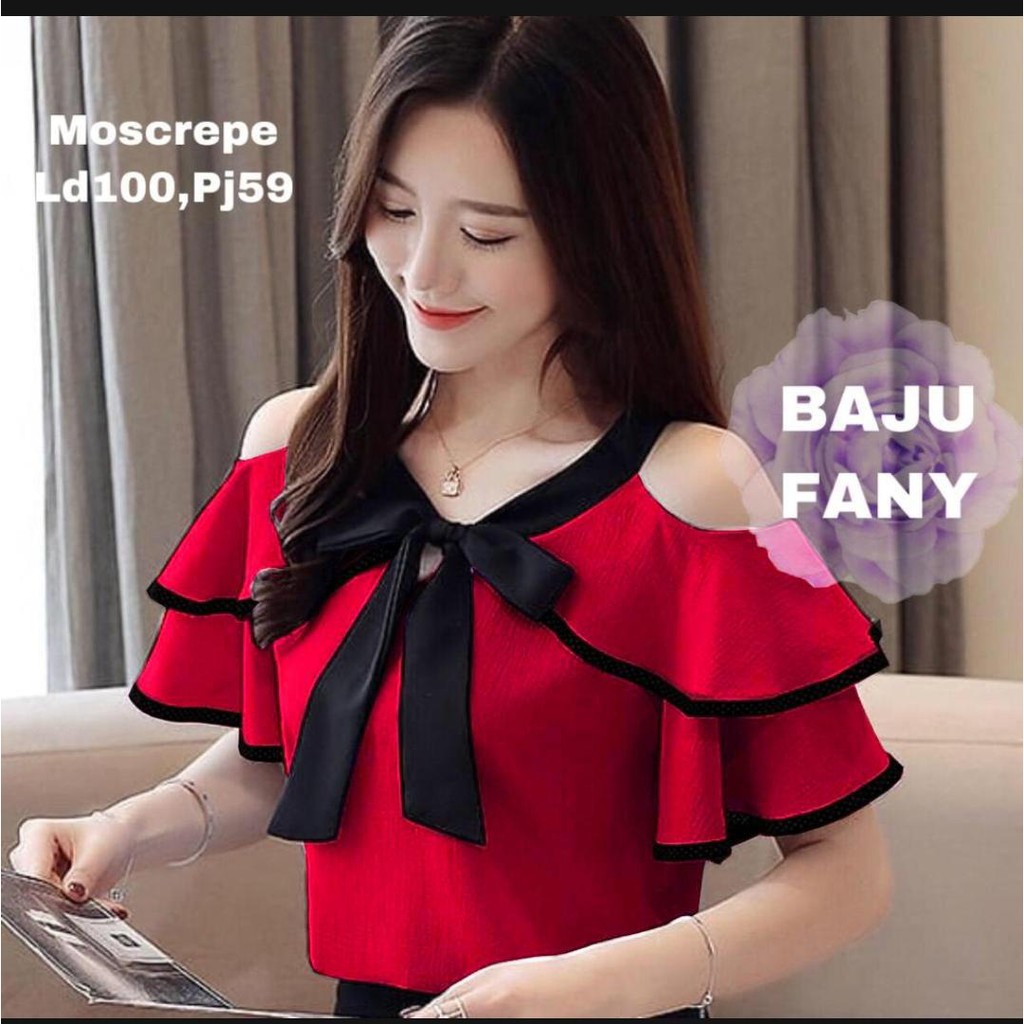 BLOUSE FANY original M L XL / FASHION WANITA / PAKAIAN FORMAL / PESTA LENGAN PENDEK