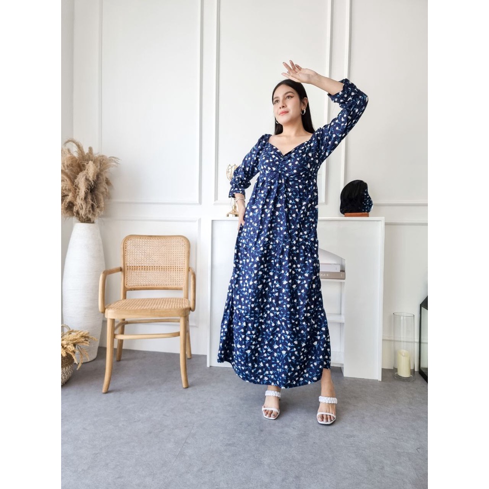 Sweet Honey ~ Daster Bali Dress Bali Gamis Bali Terbaru 2022 Fuji Panjang Motif Bunga Kuma Kuma Bisa COD