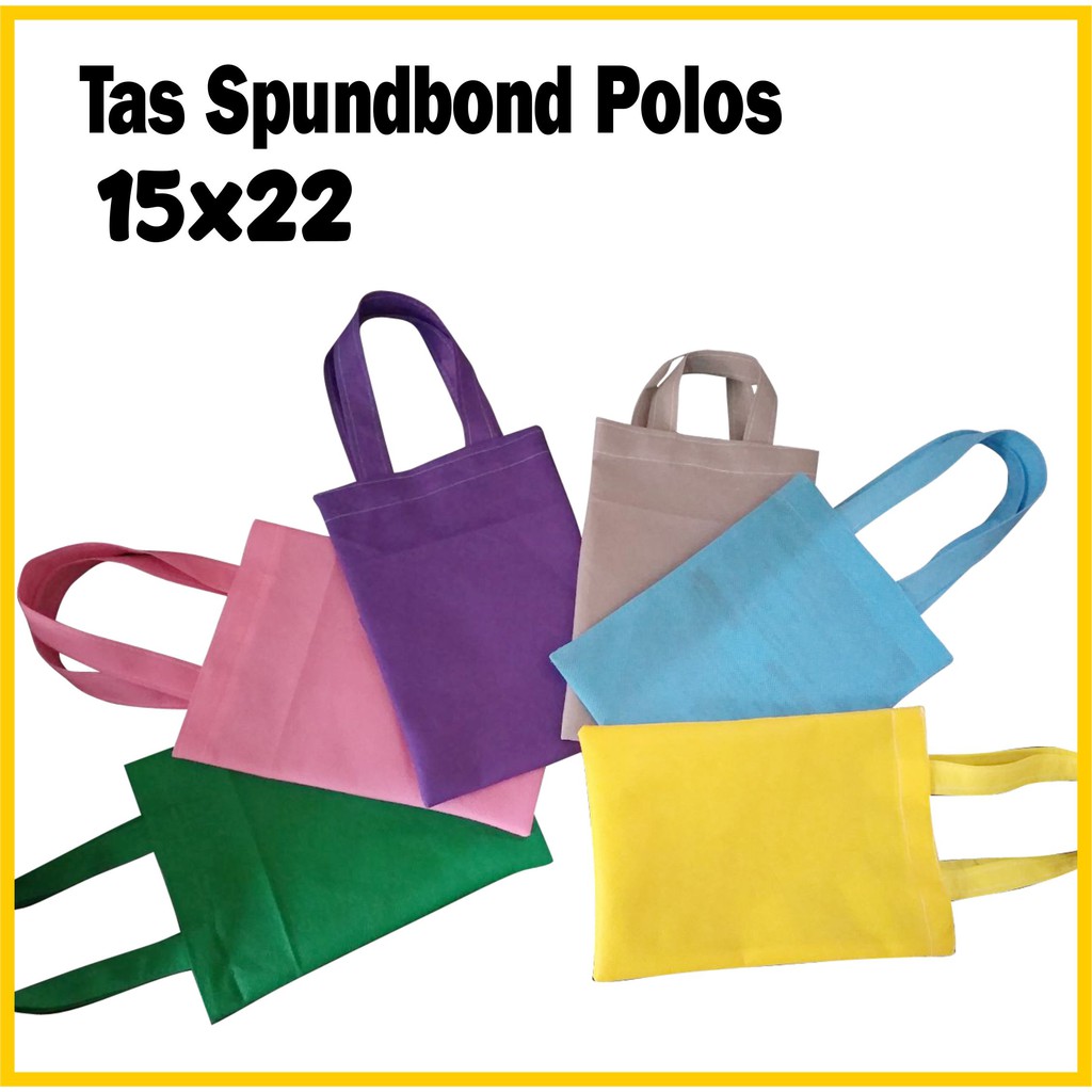 

Tas Spunbond Polos ukuran 15x22 / Goodie bag handle tali