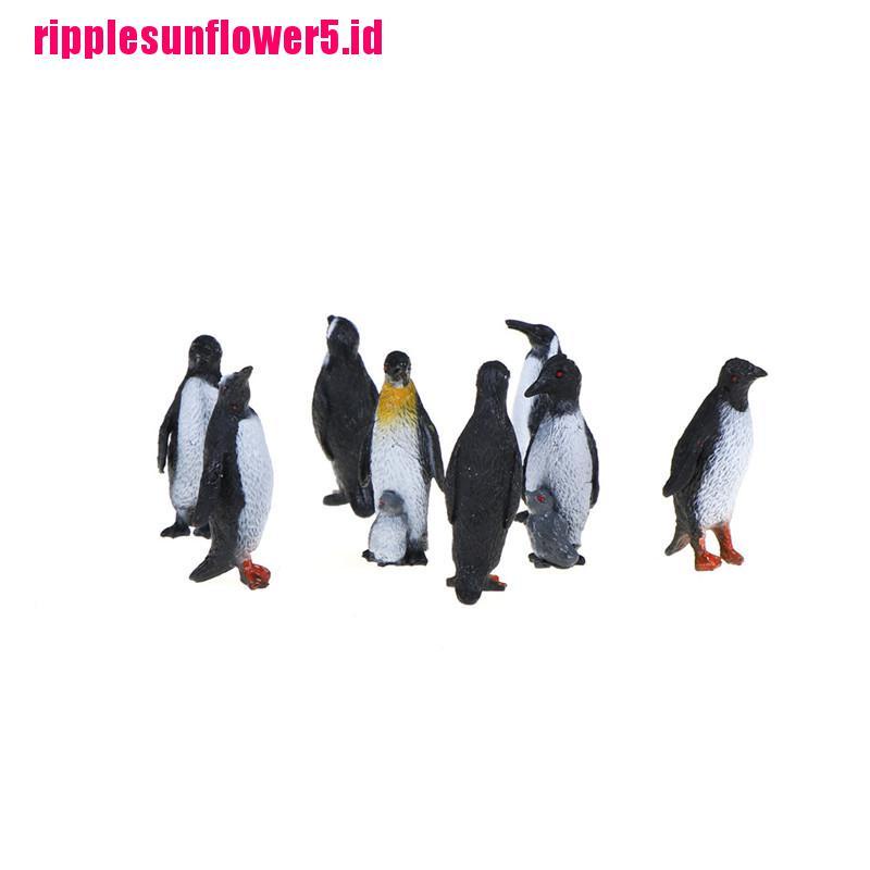 8pcs / set Action Figure Penguin Laut Kecil Bahan Plastik