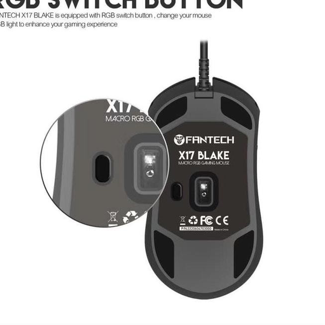 ❊¥ Fantech BLAKE X17 RGB - Gaming Mouse - Hitam ♧