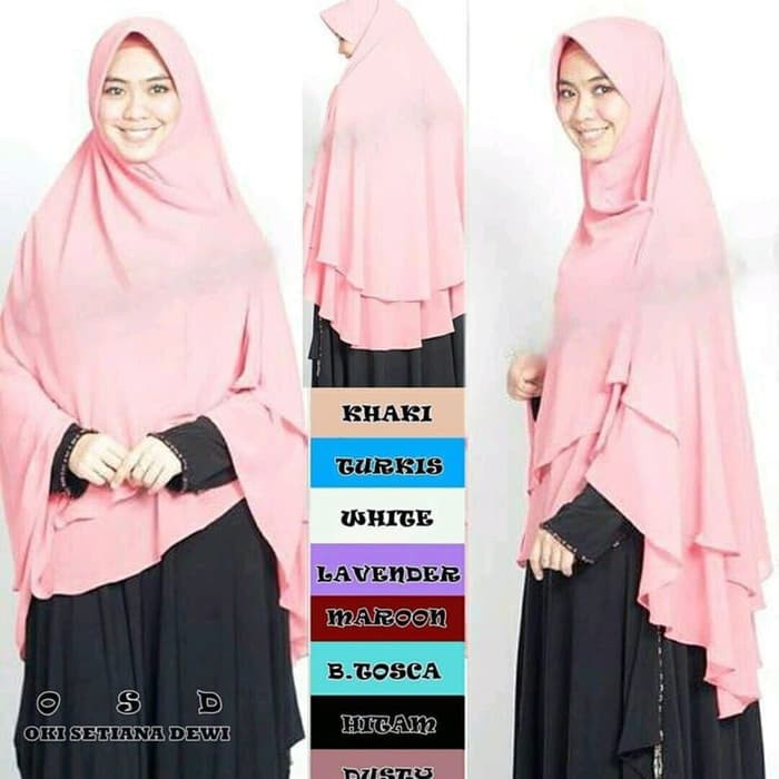 Jilbab Hijab Khimar OSD Jumbo 2 Layer Ceruty Sifon