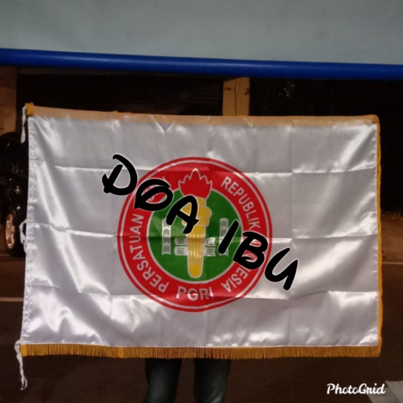 

best seller bendera pataka ruangan PGRI pake rumbai 90cm x 135cm