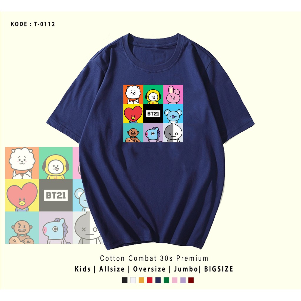 KAOS / T-SHIRT KATUN 30S / ARMY INDONESIA KPOP / KOREAN / ATASAN / BT21 BOX