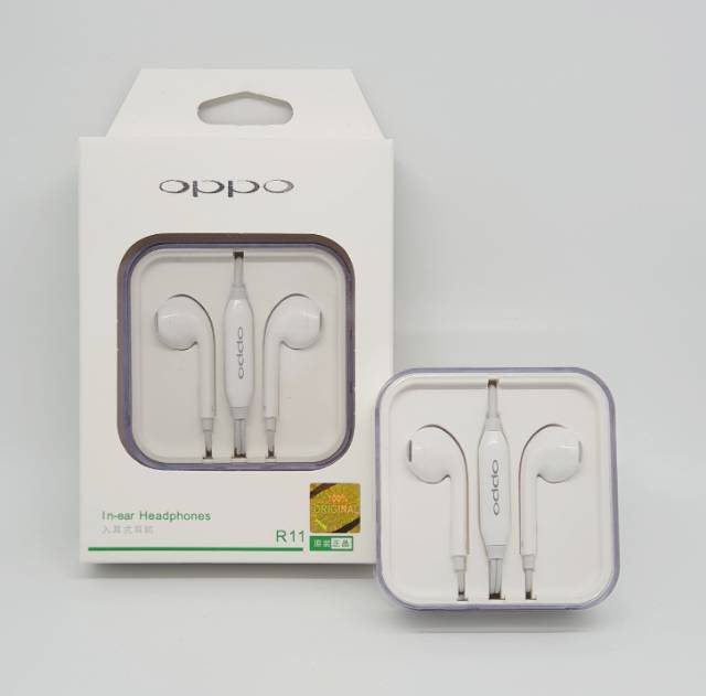 Headset OPPO R11 R15 R17 F5 F7 F9 Original 100% Handsfree Earphone OPPO R11 Packing Mika