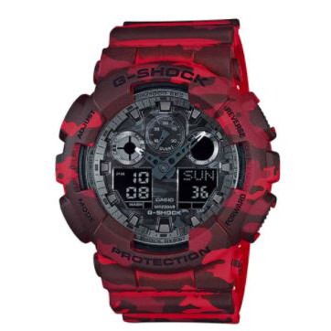 Jam Tangan G-Shock GShock GA-100CM-4A GA100CM Merah Original Garansi Resmi