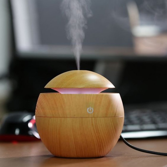 Humidifier Bulat Ultrasonic Aroma With LED Color Pelembab Udara