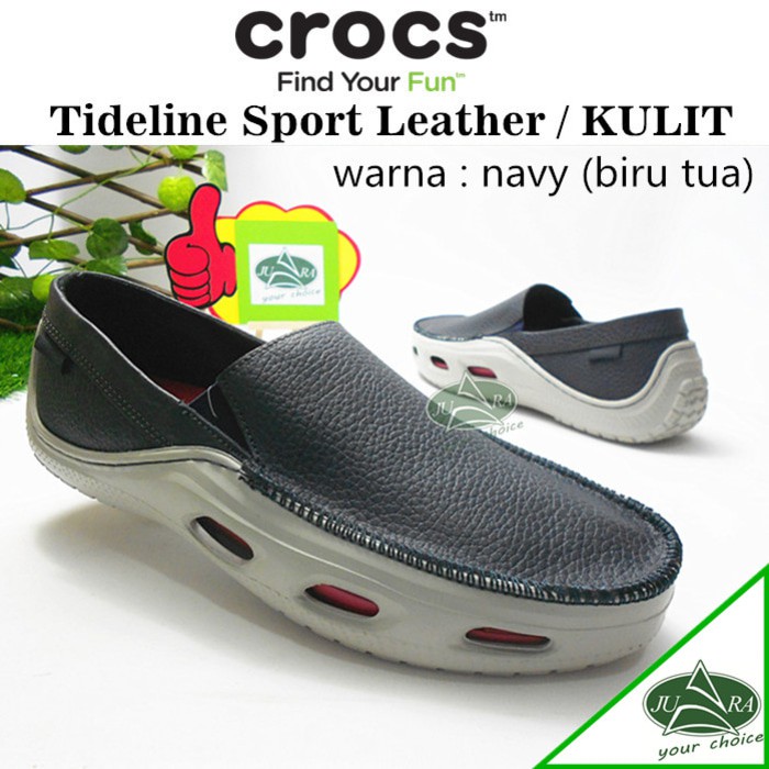 PROMO SALE sepatu pria crocs tideline sport LEATHER   sepatu kulit pria Murah Diskon Berkualitas