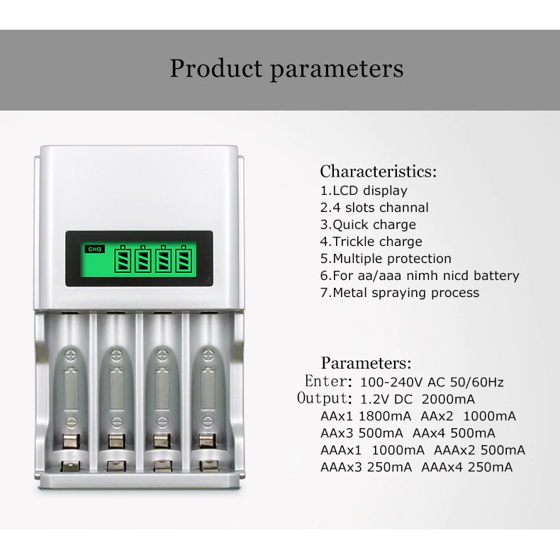 [ORIGINAL] Charger Baterai 4 Slot battery Cas Display LCD Batu Batrai Casan AA AAA NiMh NiCd C903W