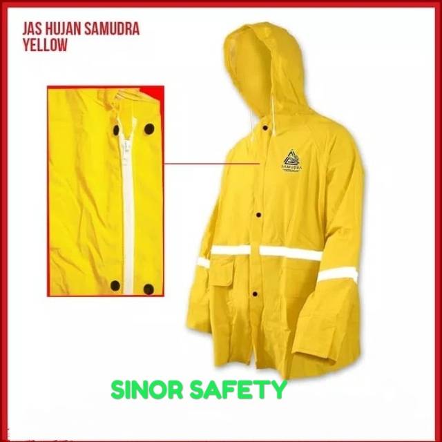 Baju Jas Hujan Safety Kuning ORIGINAL Samudra Raincoat Jaket Celana -  Kuning ki