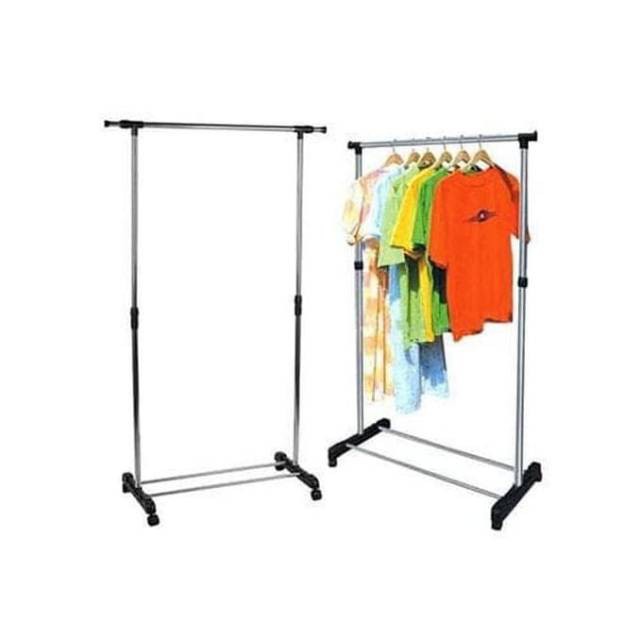 STAND HANGER SINGLE / RAK GANTUNGAN / JEMURAN BAJU PAKAIAN SINGLE RODA 4