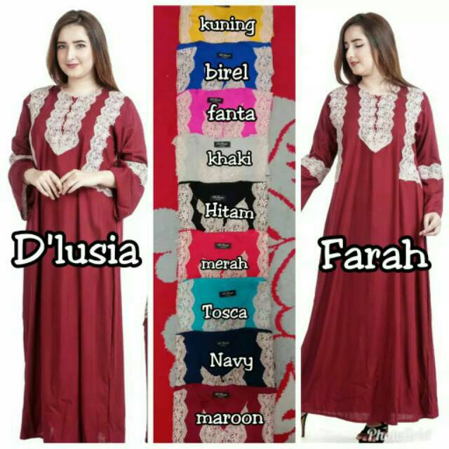 Daster arab DLUSIA FARAH Dress Rayon Original