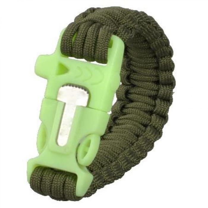 EDC Gelang Survival Glow in the Dark + Magnesium Fire Starter -ED21