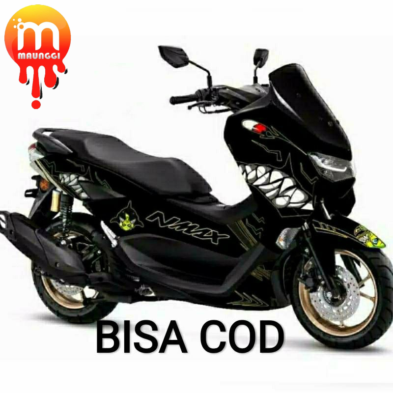 Decal new nmax 2021 full body Striping all new nmax hitam motif hiu Sticker motor Striping nmax vari
