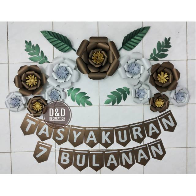 Paperflower & bunting flag tasyakuran 7 bulanan