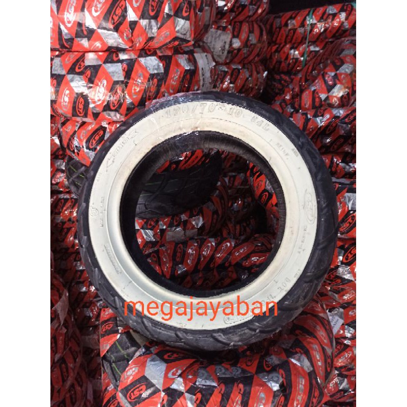 ban luar cst ring 10 ukuran 120 70 white wall baru murah cocok vespa matic mini bike custom ksr