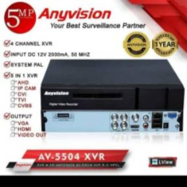 promo dvr xvr anyvision 5mp 4channel 4k