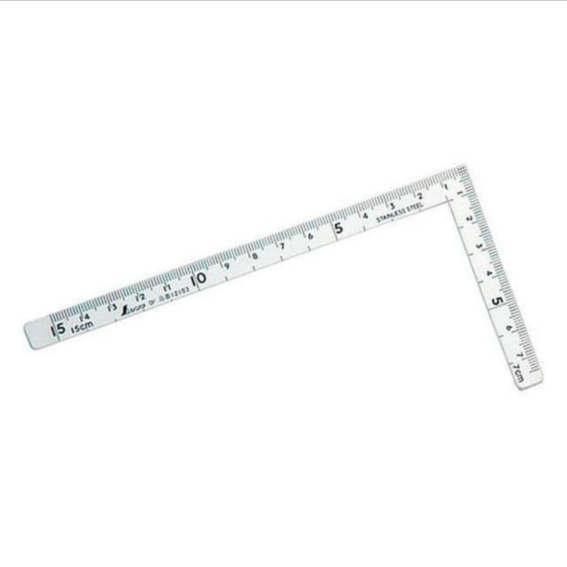 

Shinwa Penggaris Siku Stainless Steel 15×7.5 cm Small Square 12103