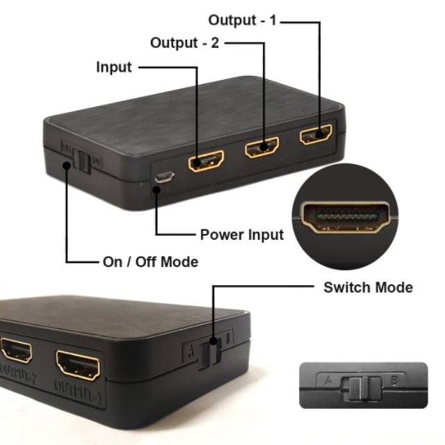 HDMI Splitter 1 input 2 output video HD 4K HDR 2.0 PX HD2-121 Splitter HDMI 2 Port