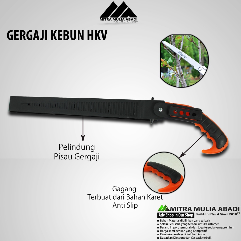 Gergaji Dahan Kebun HKV + Sarung / Garden Saw 44 CM