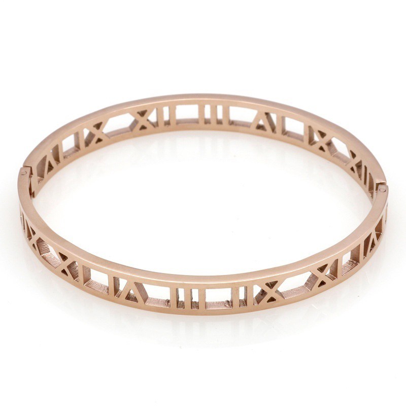 SEUSUK  Gelang Warna Silver/Rose/Gold Desain Angka Romawi untuk Pria/Wanita